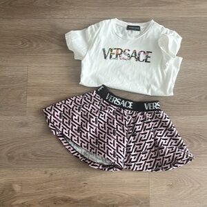 Come as a set Versace Pink & Blue Size 6 Girl's Short White T shirt size 8 yrs